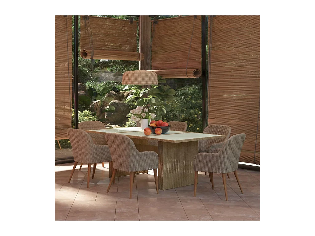 Garden Furniture -  7-delige Tuinset poly rattan bruin