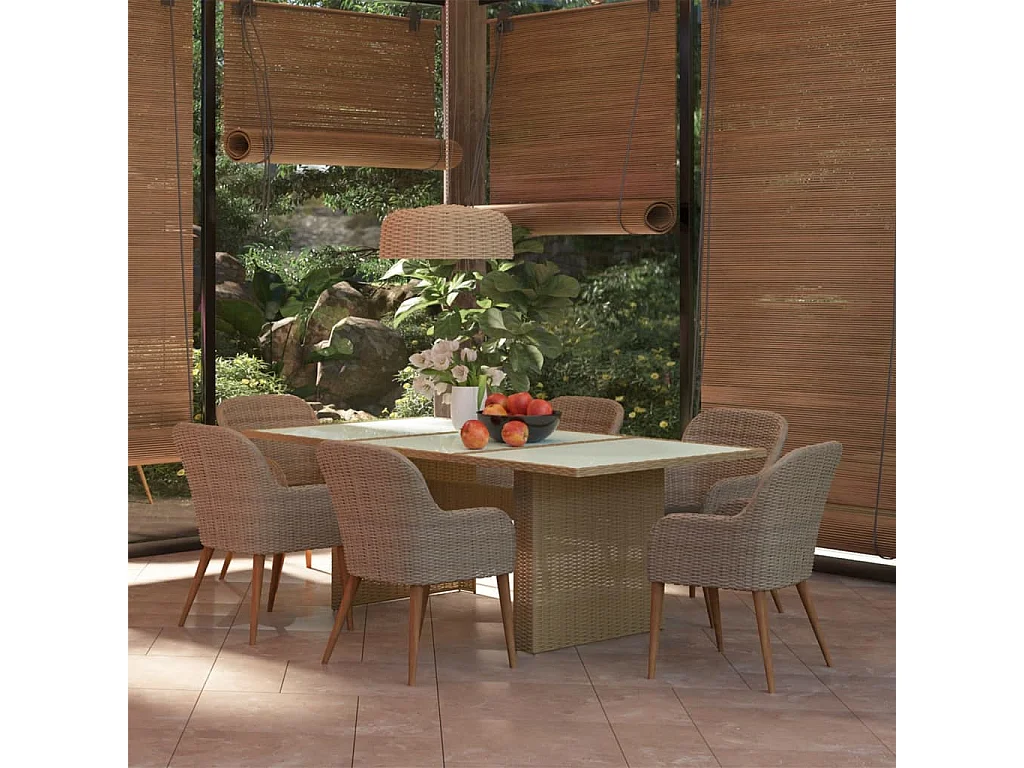 Garden Furniture -  7-delige Tuinset poly rattan bruin