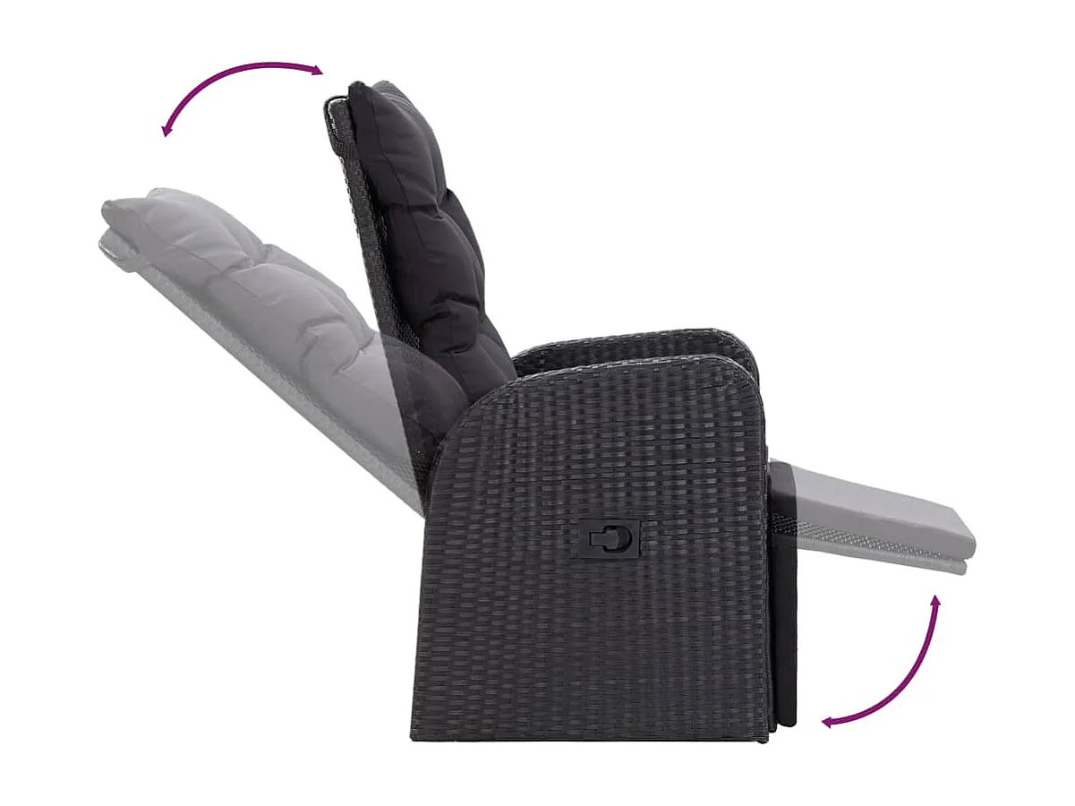 Grimfast  Ensemble à manger de jardin avec coussins 7 pcs Noir