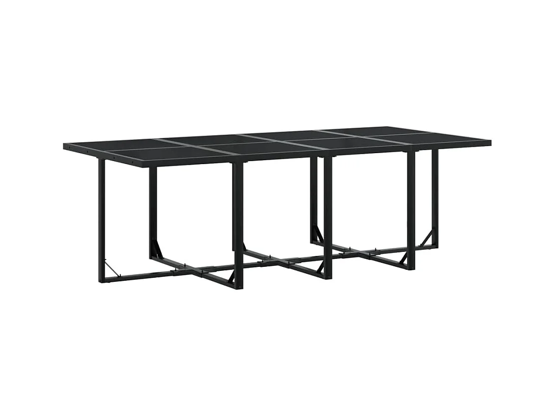 Francis  Juego de comedor de jardín 9 piezas con cojines textileno negro