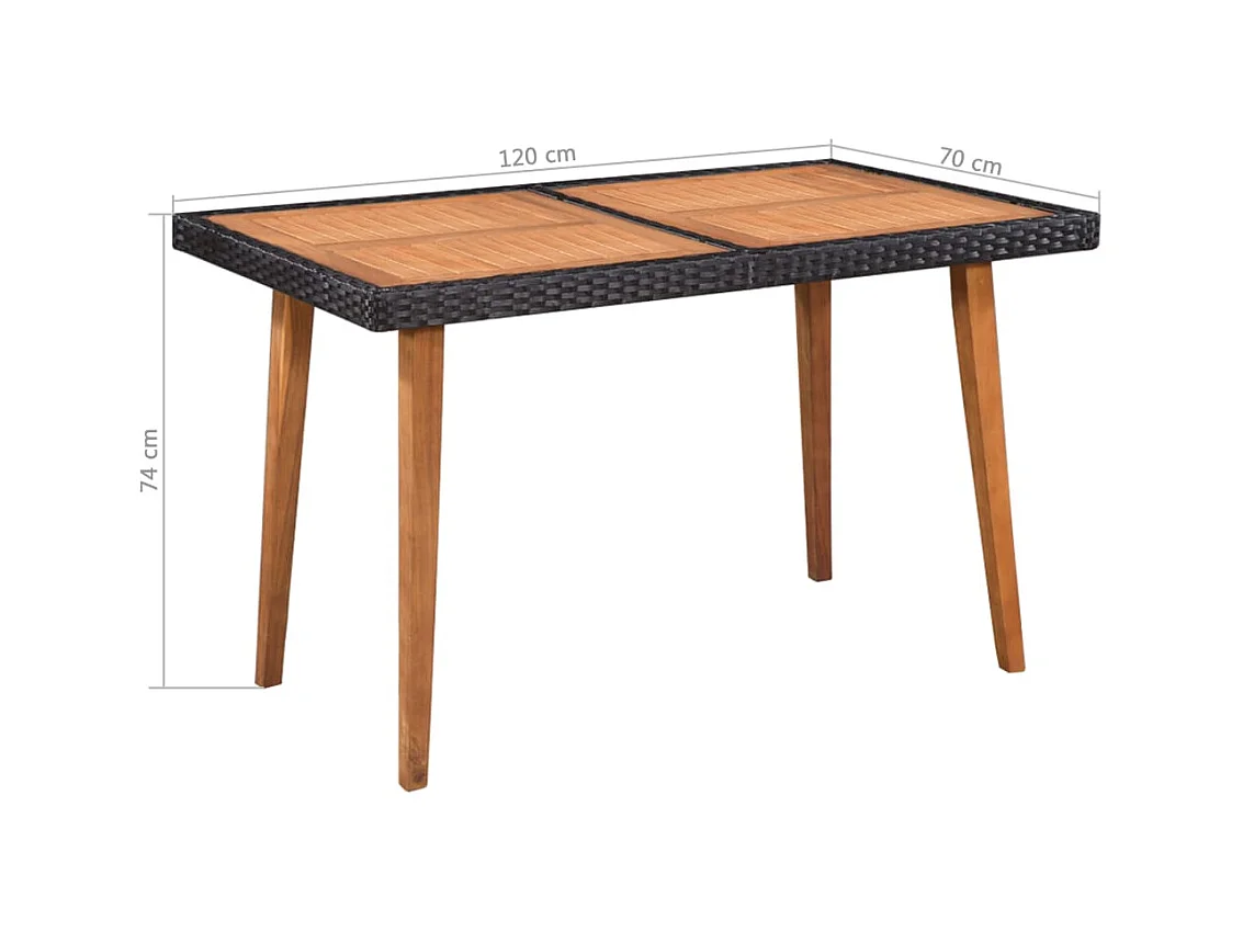 Jean-René-Luc  Ensemble à manger d'extérieur 5 pcs Résine tressée Noir marron