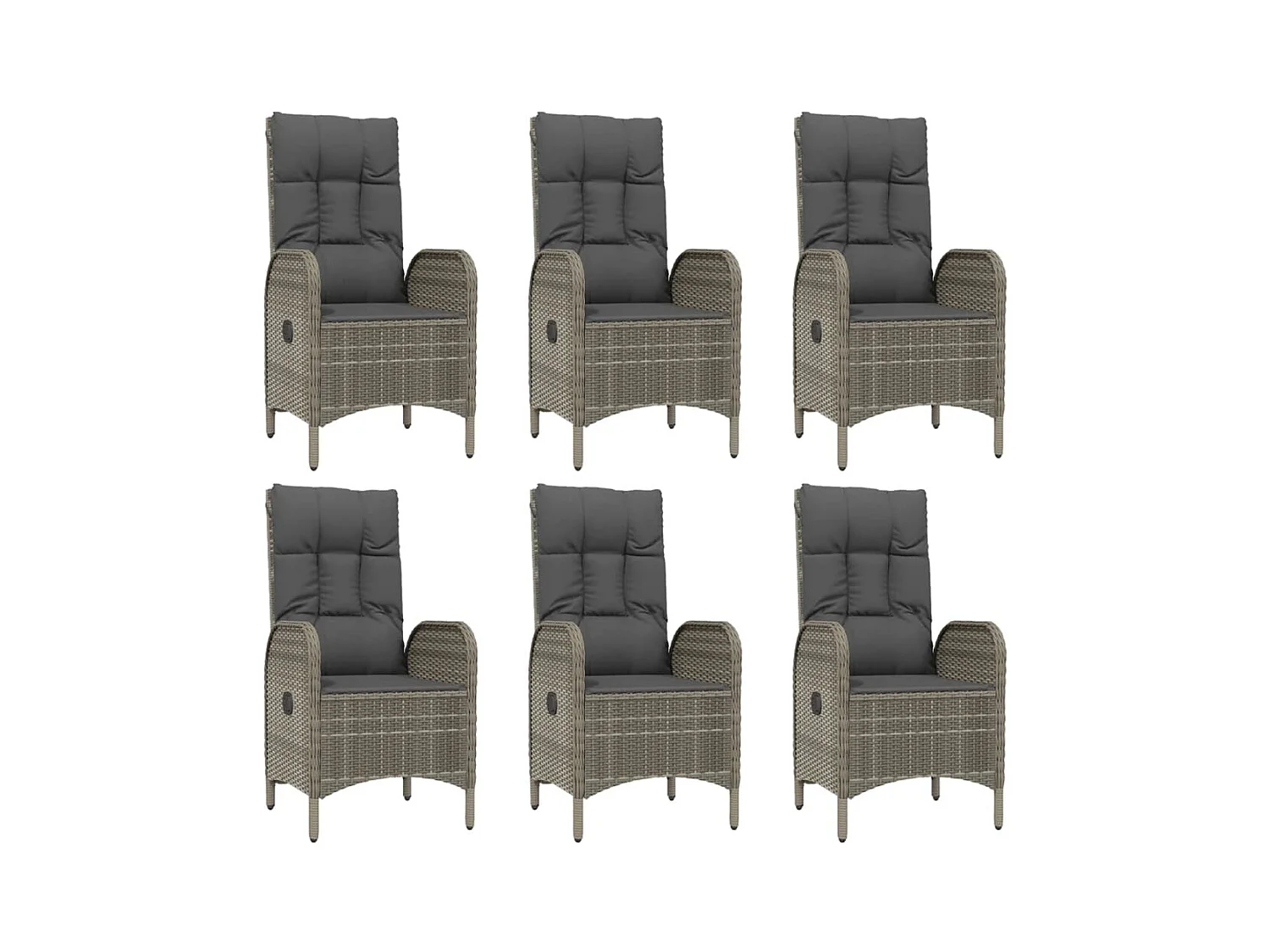 Piero  Ensemble à manger de jardin 9 pcs coussins gris résine tressée