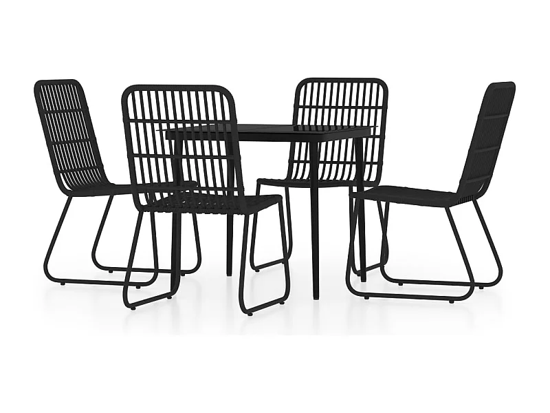 María Patricia  Ensemble à manger de jardin 5 pcs Noir