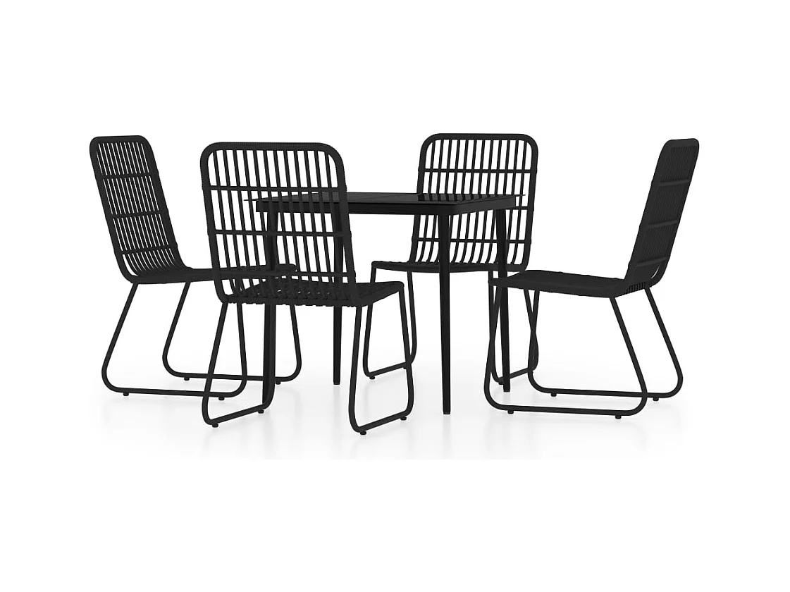 María Patricia  Ensemble à manger de jardin 5 pcs Noir