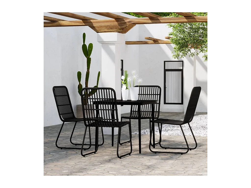 María Patricia  Ensemble à manger de jardin 5 pcs Noir