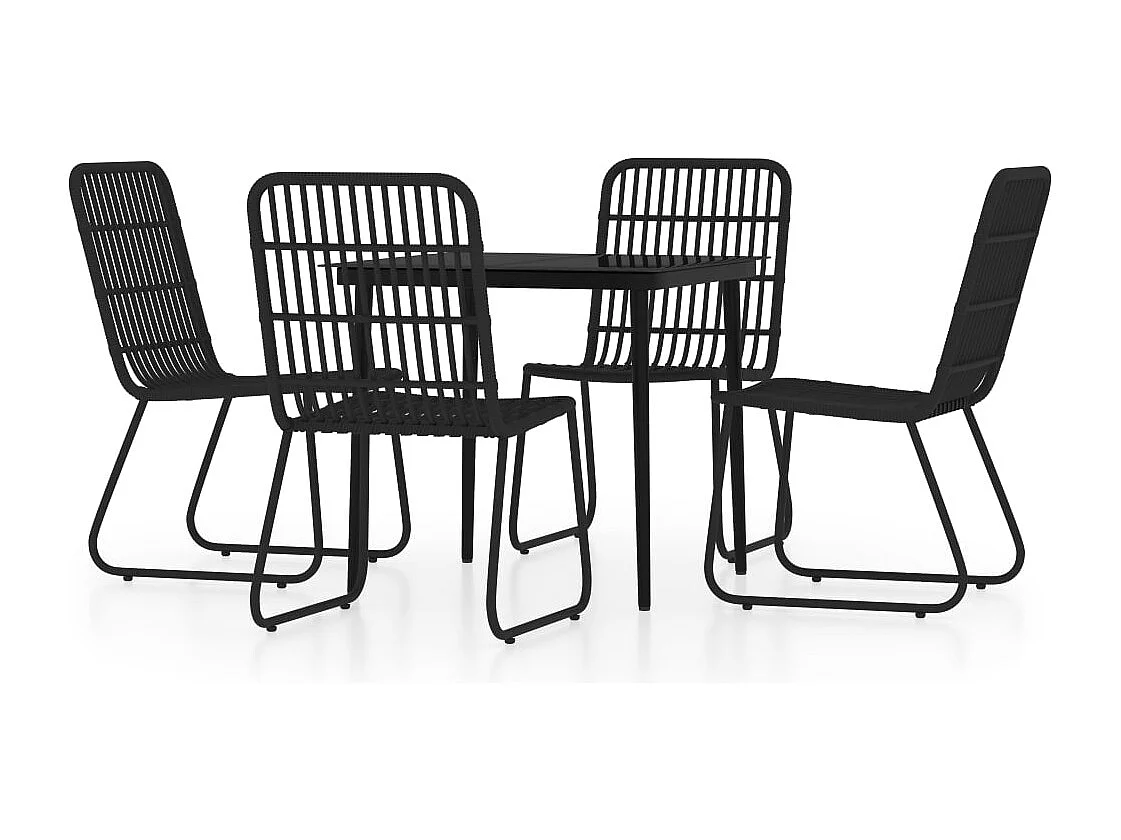 María Patricia  Ensemble à manger de jardin 5 pcs Noir