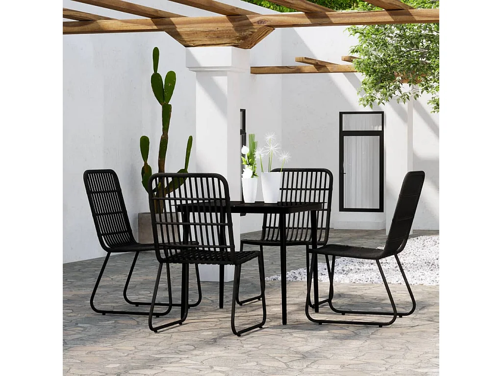 María Patricia  Ensemble à manger de jardin 5 pcs Noir