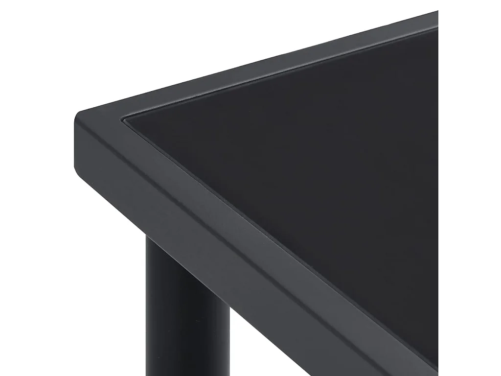 Hyères  Juego de comedor para jardín 7 piezas acero y textilene negro