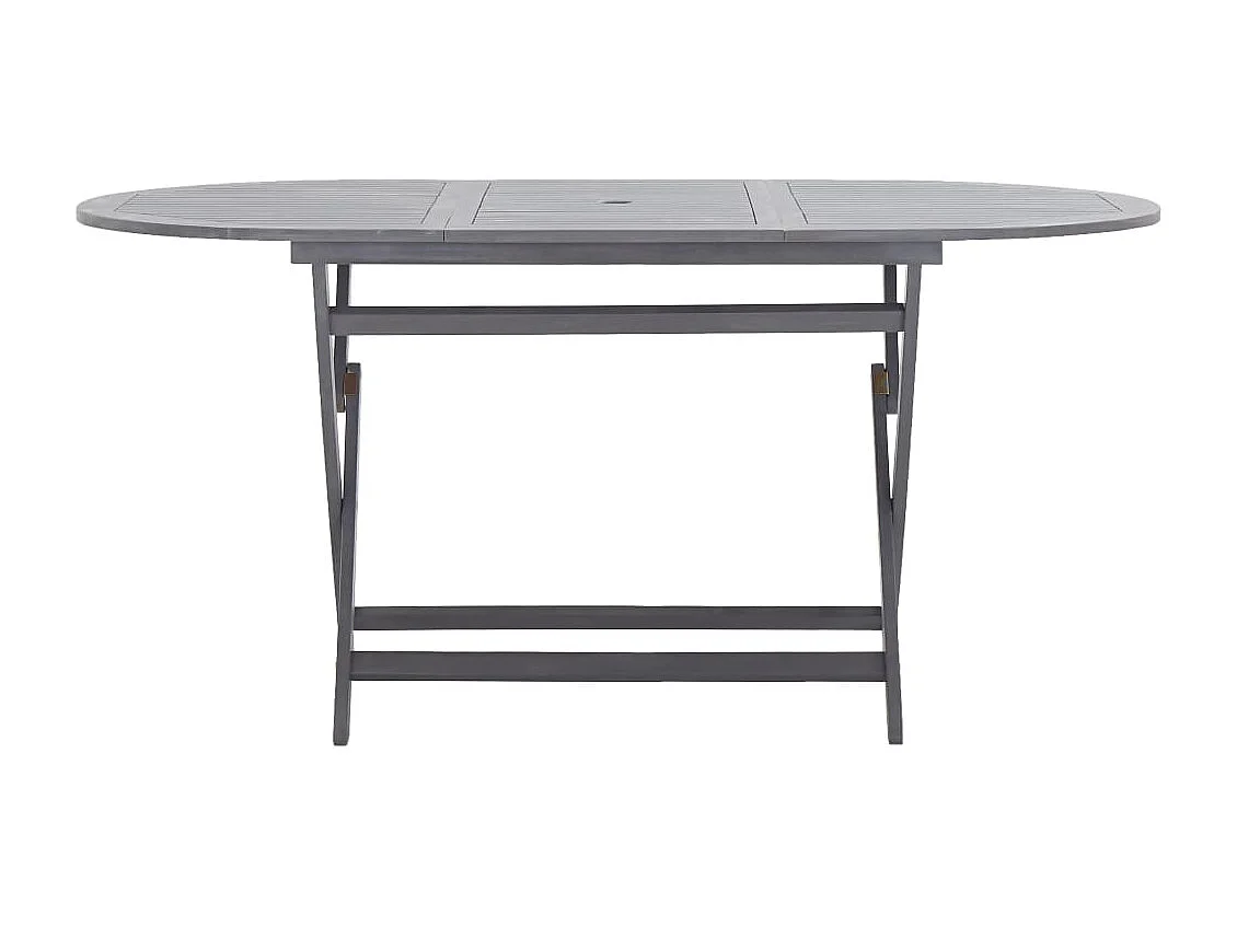 Hyral  Ensemble à manger de jardin 7 pcs Bois d'acacia massif Gris