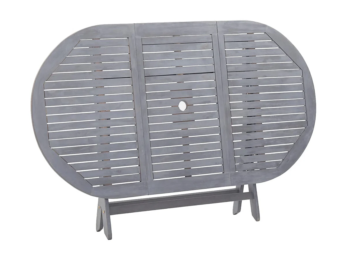 Hyral  Ensemble à manger de jardin 7 pcs Bois d'acacia massif Gris