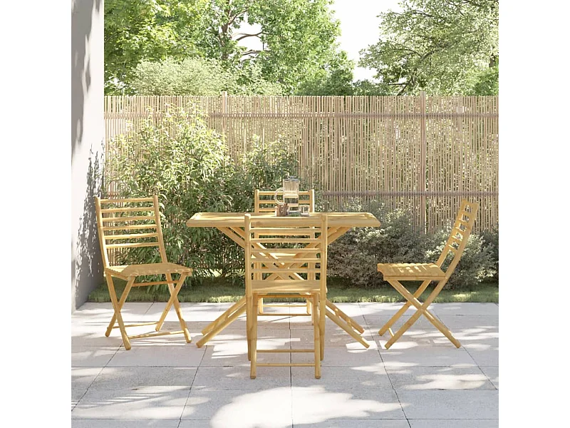 Garden Furniture -  Juego de comedor de jardín 5 piezas bambú