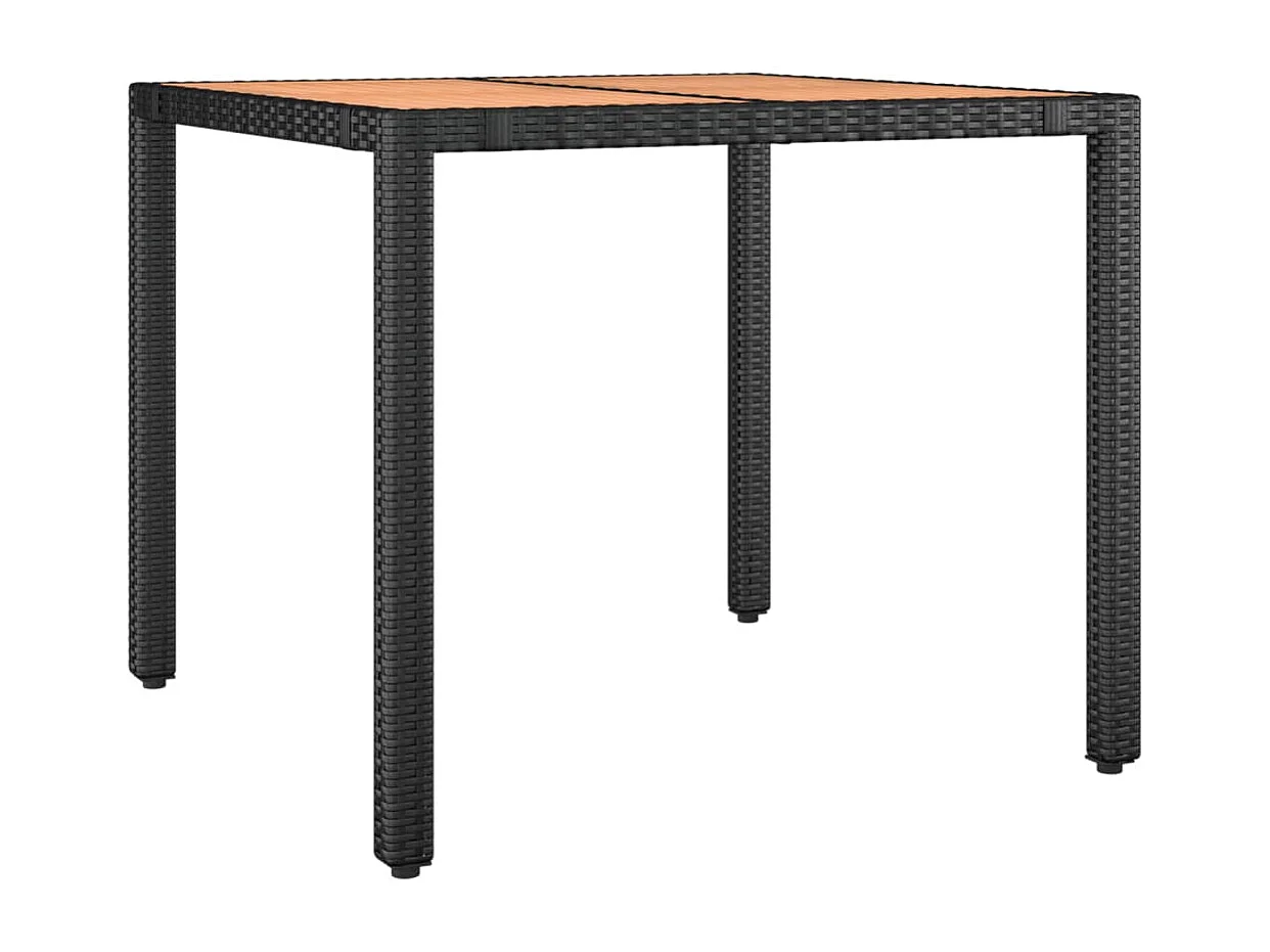 Lapinjärvi  Ensemble à manger de jardin coussins 5pcs Noir Résine tressée