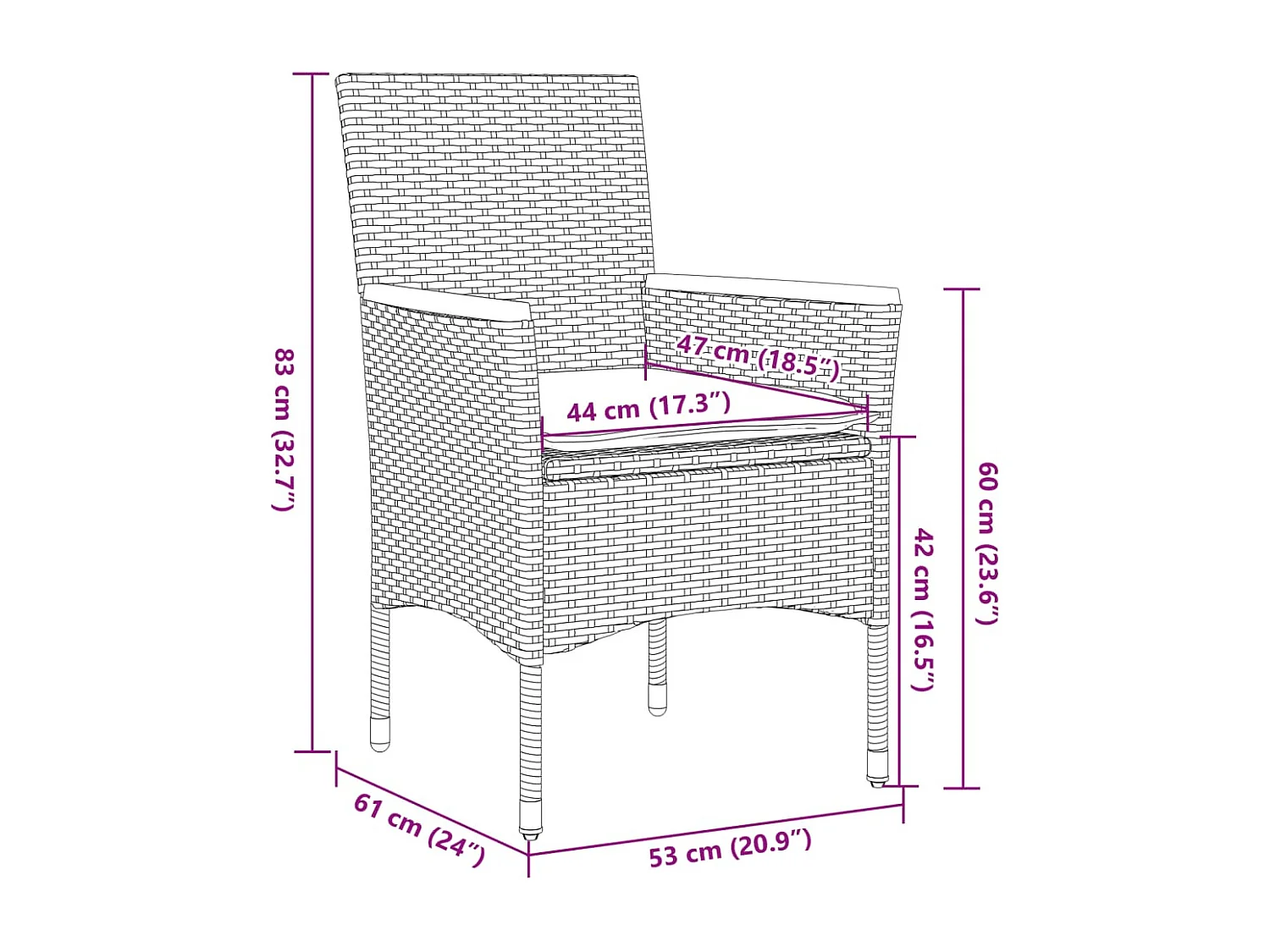 Butler  3-delige Tuinset met kussens poly rattan en acaciahout zwart