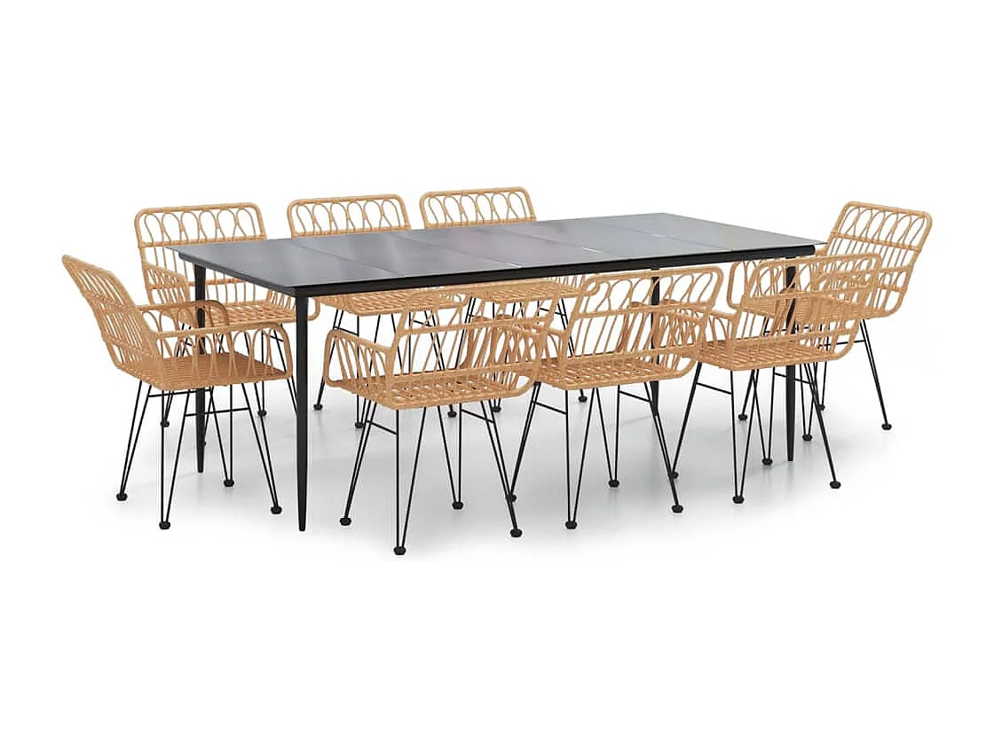 Arkadelphia  9-delige Tuinset poly rattan