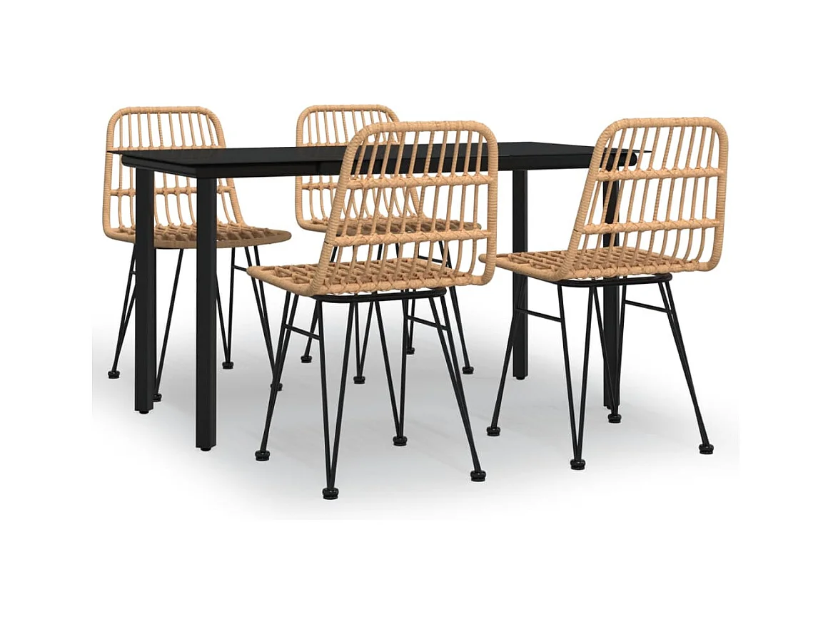 Ballyhaise  Juego de comedor de jardín 5 piezas ratán sintético