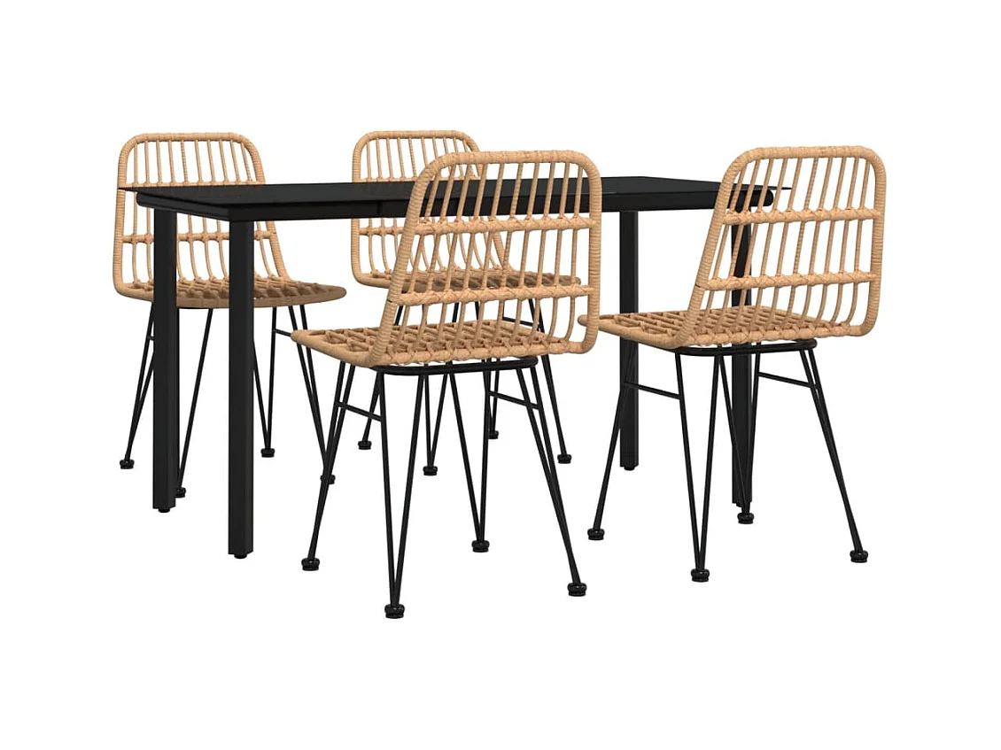 Ballyhaise  Juego de comedor de jardín 5 piezas ratán sintético