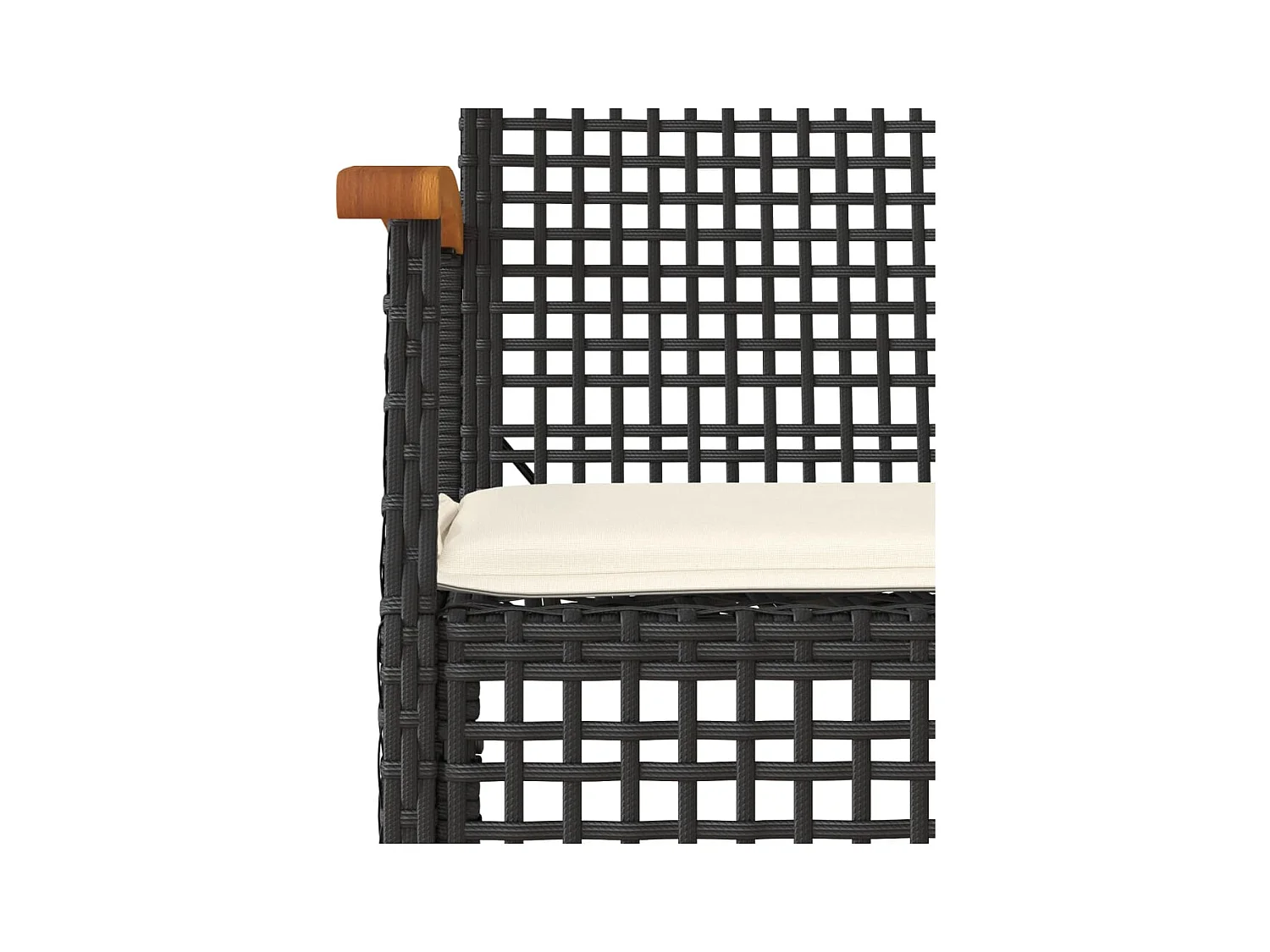 Teis  Ensemble à manger de jardin avec coussins 3 pcs Noir