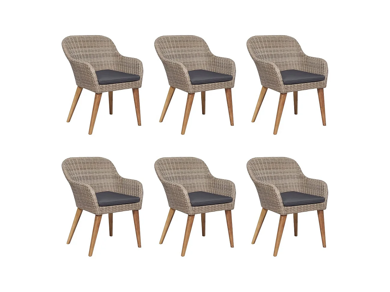 Jostir  Ensemble à manger de jardin 7 pcs Marron