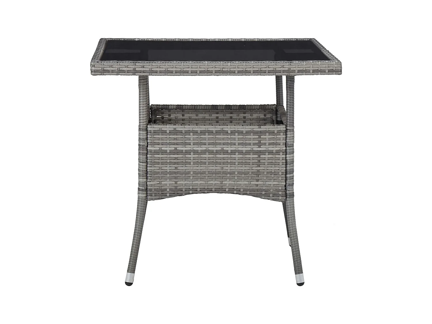 Deerlijk  Ensemble à manger de jardin 5 pcs Gris Résine tressée et verre