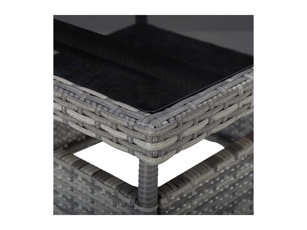 Deerlijk  Ensemble à manger de jardin 5 pcs Gris Résine tressée et verre