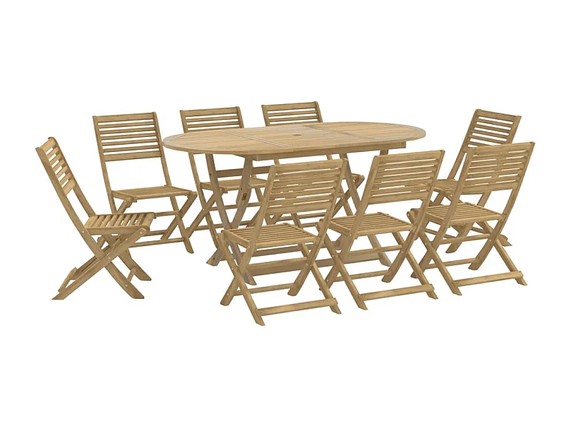 Halmstad  Ensemble à manger de jardin 9 pcs bois d'acacia solide