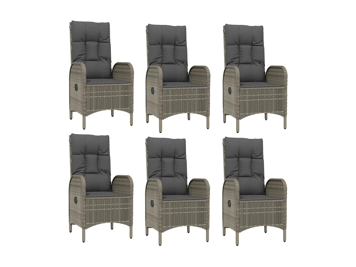 Addison  Ensemble à manger de jardin 9 pcs coussins gris résine tressée