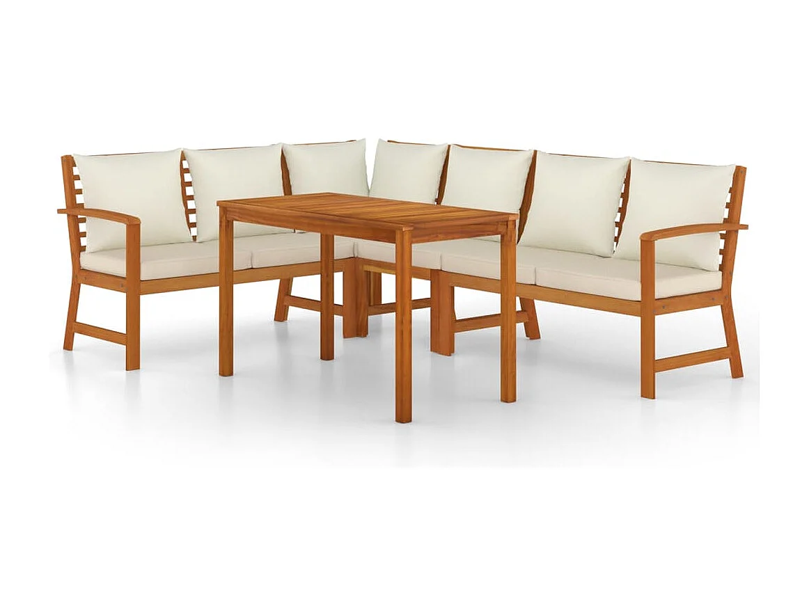 Prolenta Premium -  Ensemble à manger de jardin coussins 5 pcs Bois acacia