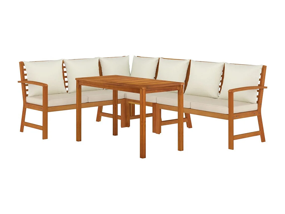 Prolenta Premium -  Ensemble à manger de jardin coussins 5 pcs Bois acacia