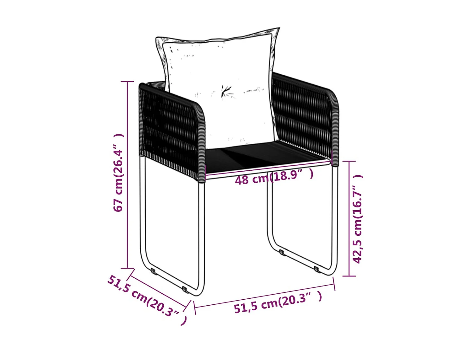 Scandicci  Ensemble à manger de jardin 5 pcs Noir