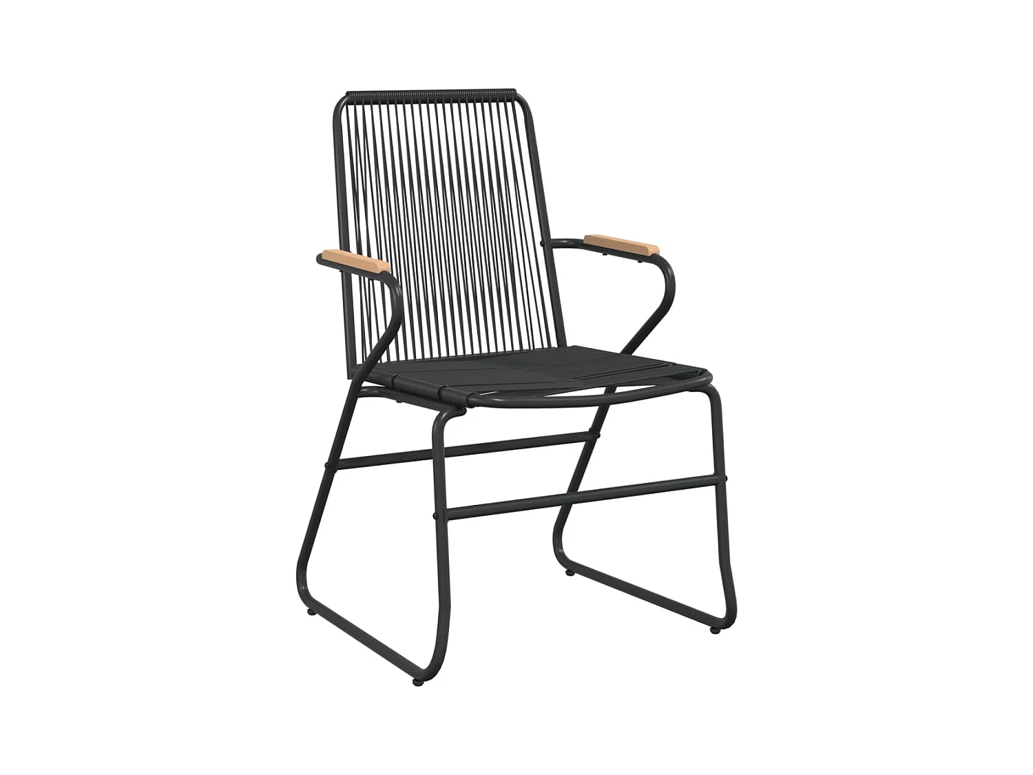 Orelira  Ensemble à manger de jardin 5 pcs Noir Rotin PVC