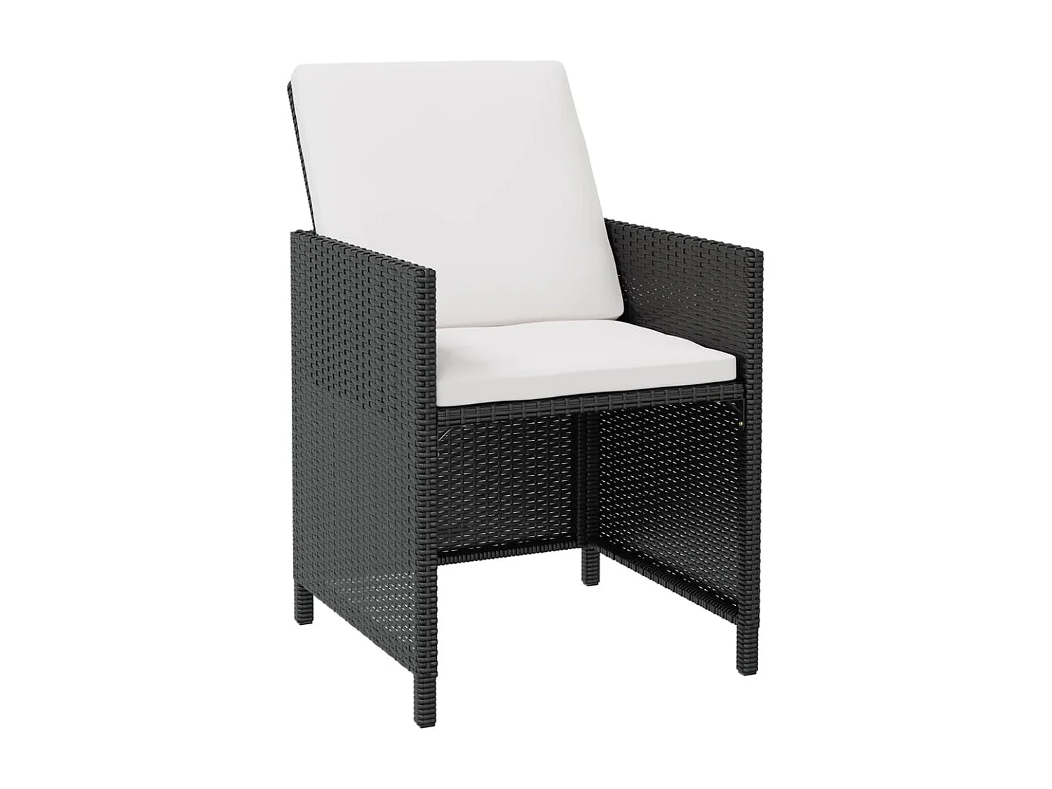 Kyllar  Set comedor de jardín 11 piezas y cojines ratán sintético negro