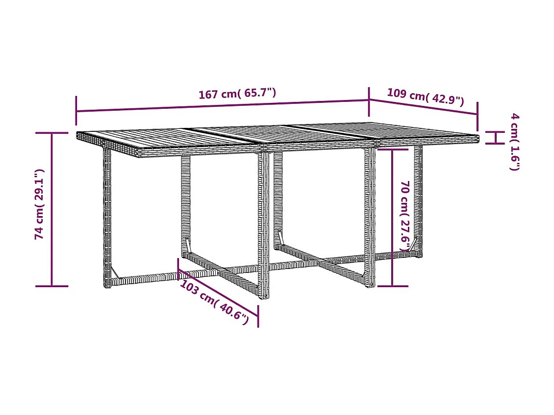 Kyllar  Set comedor de jardín 11 piezas y cojines ratán sintético negro