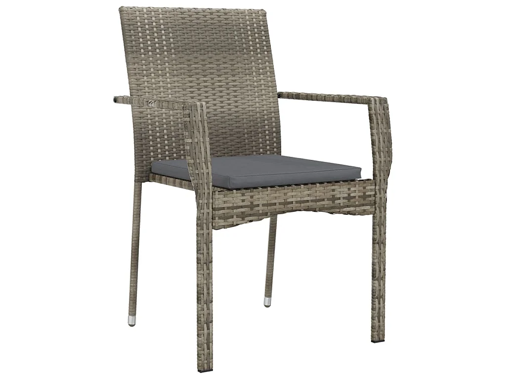 Karl Mason  Ensemble à manger de jardin coussins 5 pcs noir et gris