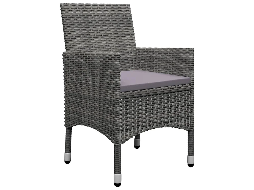 Benine  Juego de comedor de jardín de 5 piezas gris