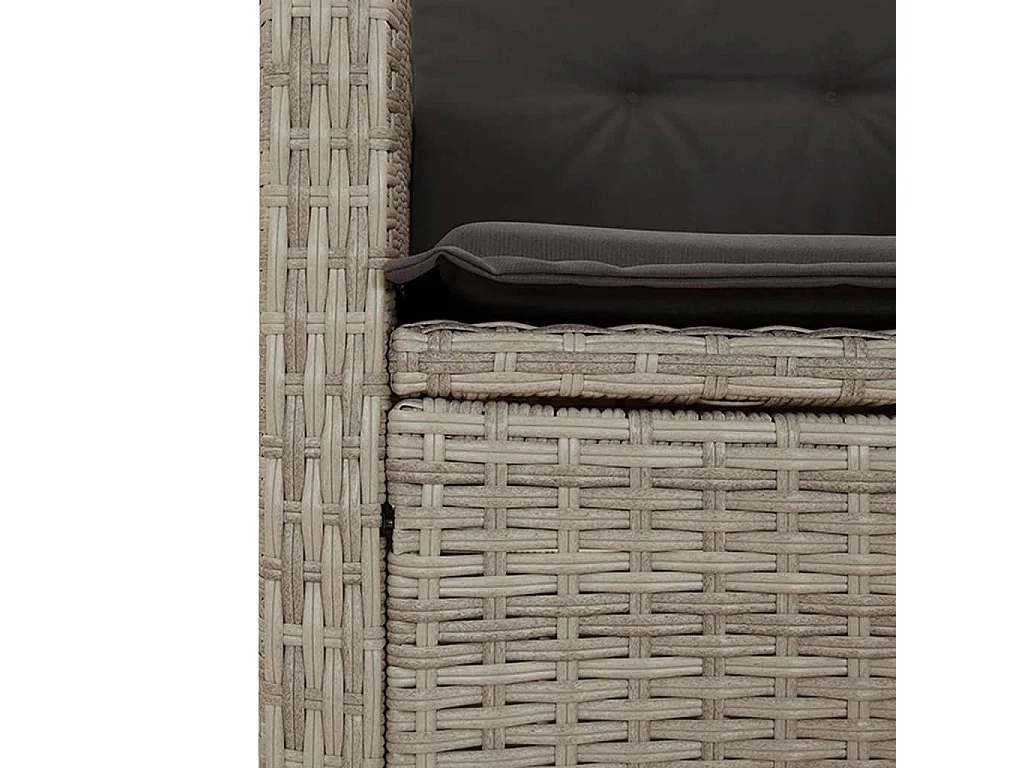 Almkerk  Set comedor de jardín 9 pzas cojines ratán sintético gris claro