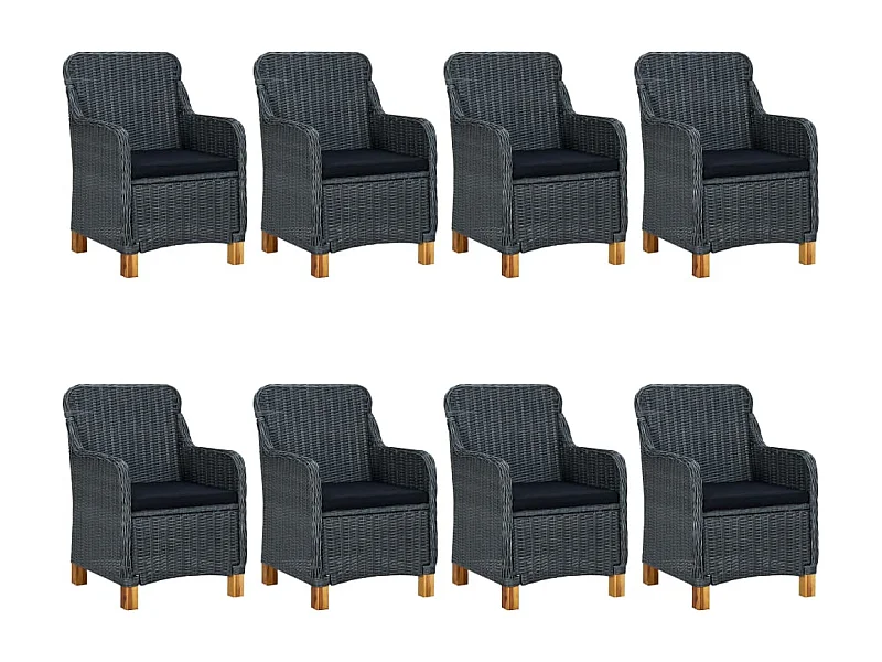 Horsham  Ensemble à manger d'extérieur 9 pcs et coussins résine tressée