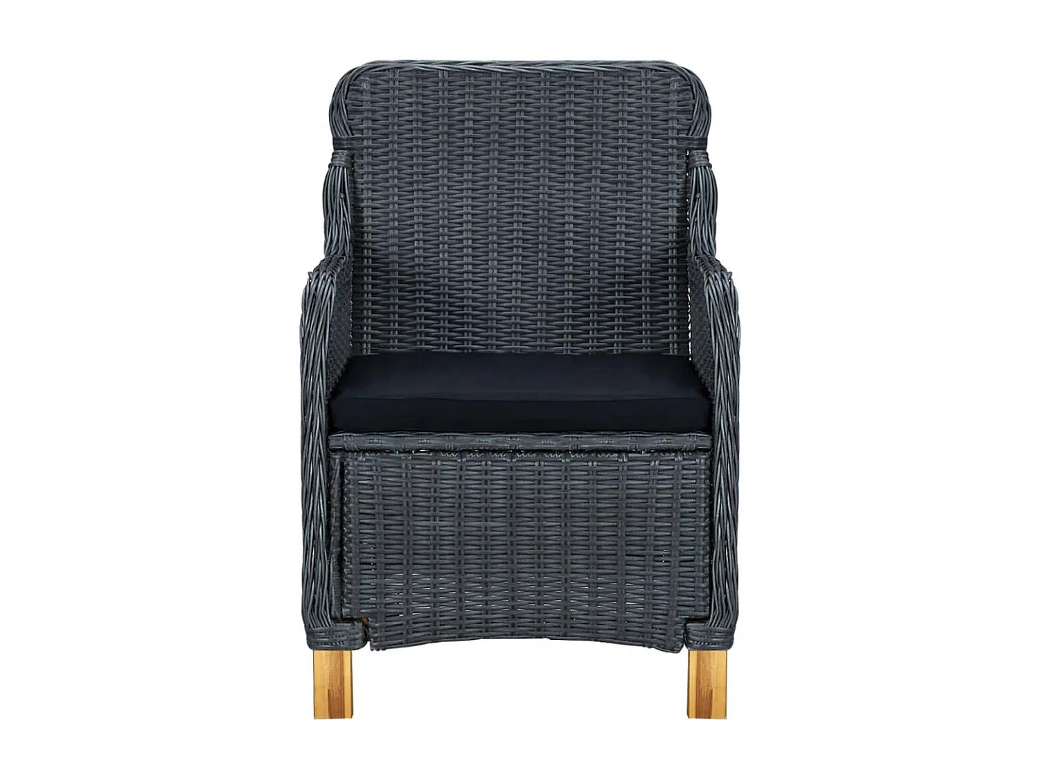 Horsham  Set comedor jardín 9 pzas cojines ratán sintético gris oscuro