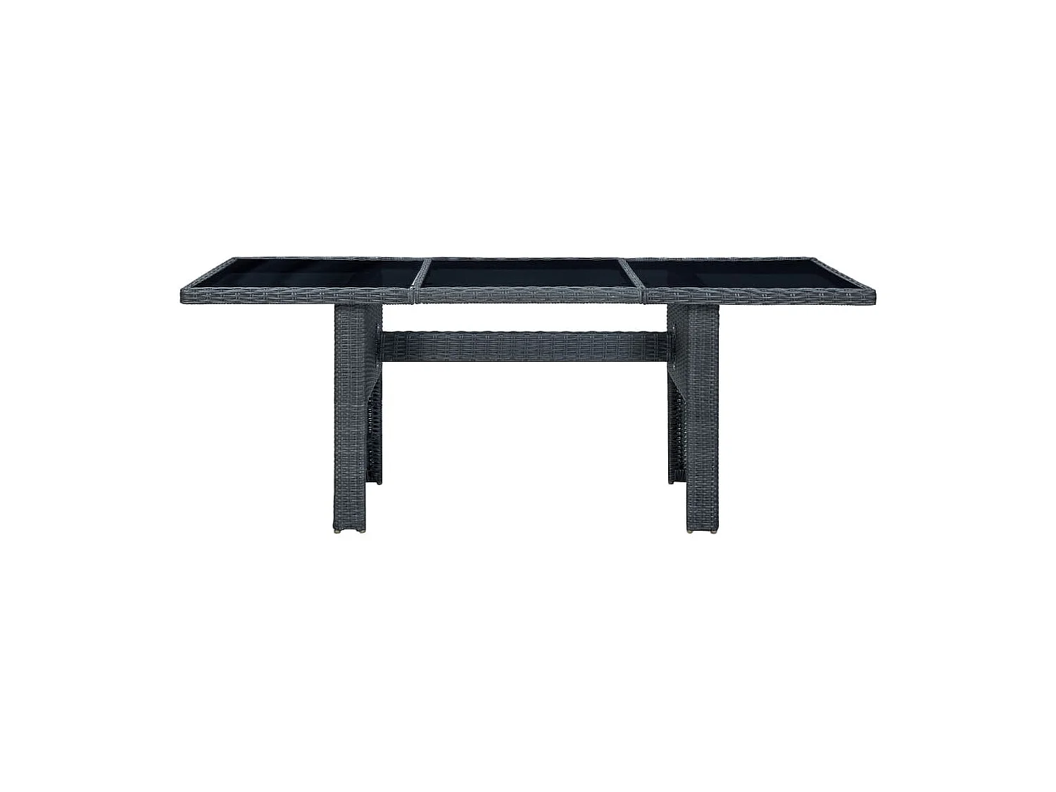 Horsham  Set comedor jardín 9 pzas cojines ratán sintético gris oscuro