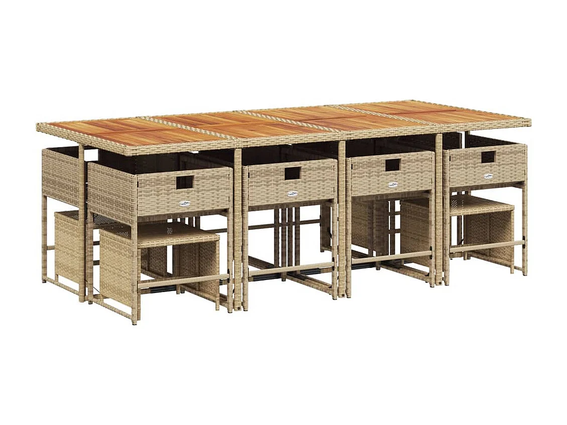 Kirkland  13-delige Tuinset met kussens poly rattan beige