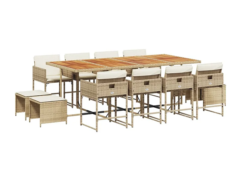 Kirkland  13-delige Tuinset met kussens poly rattan beige