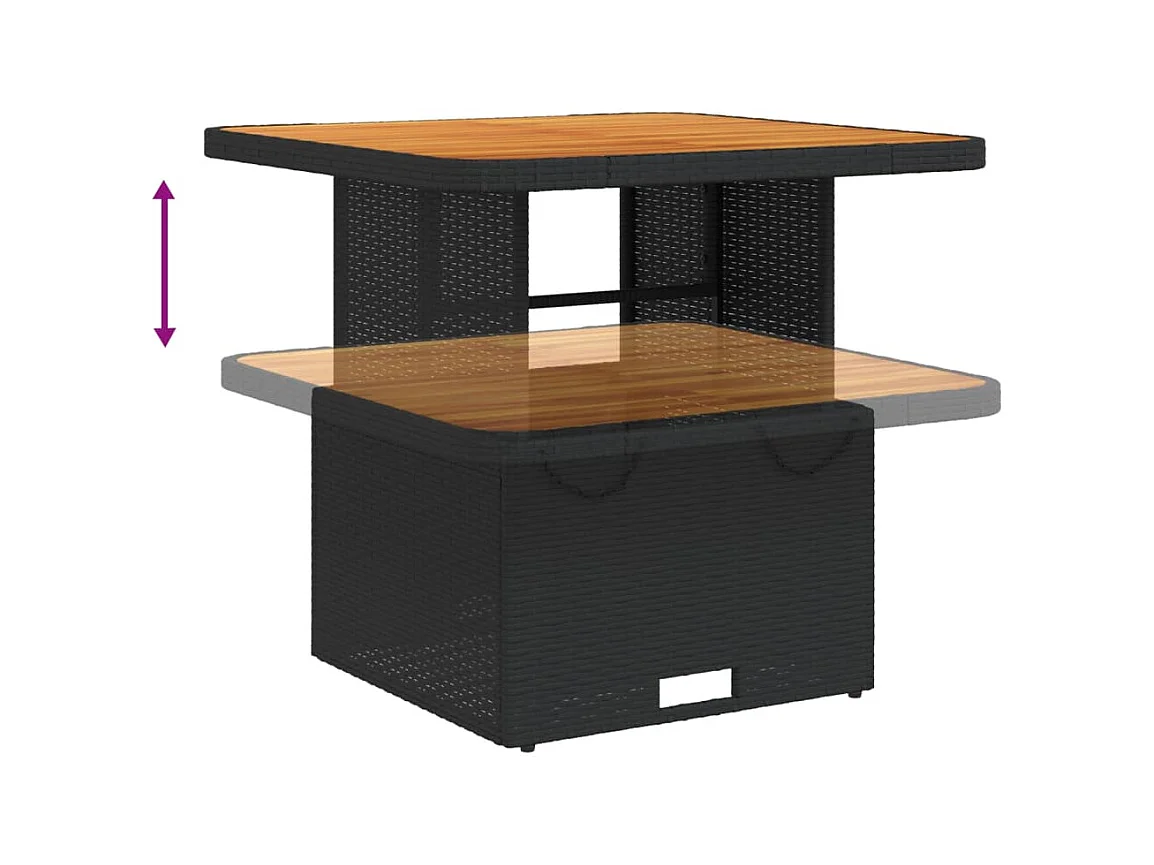 Sandviken  Ensemble à manger de jardin avec coussins 3 pcs Noir