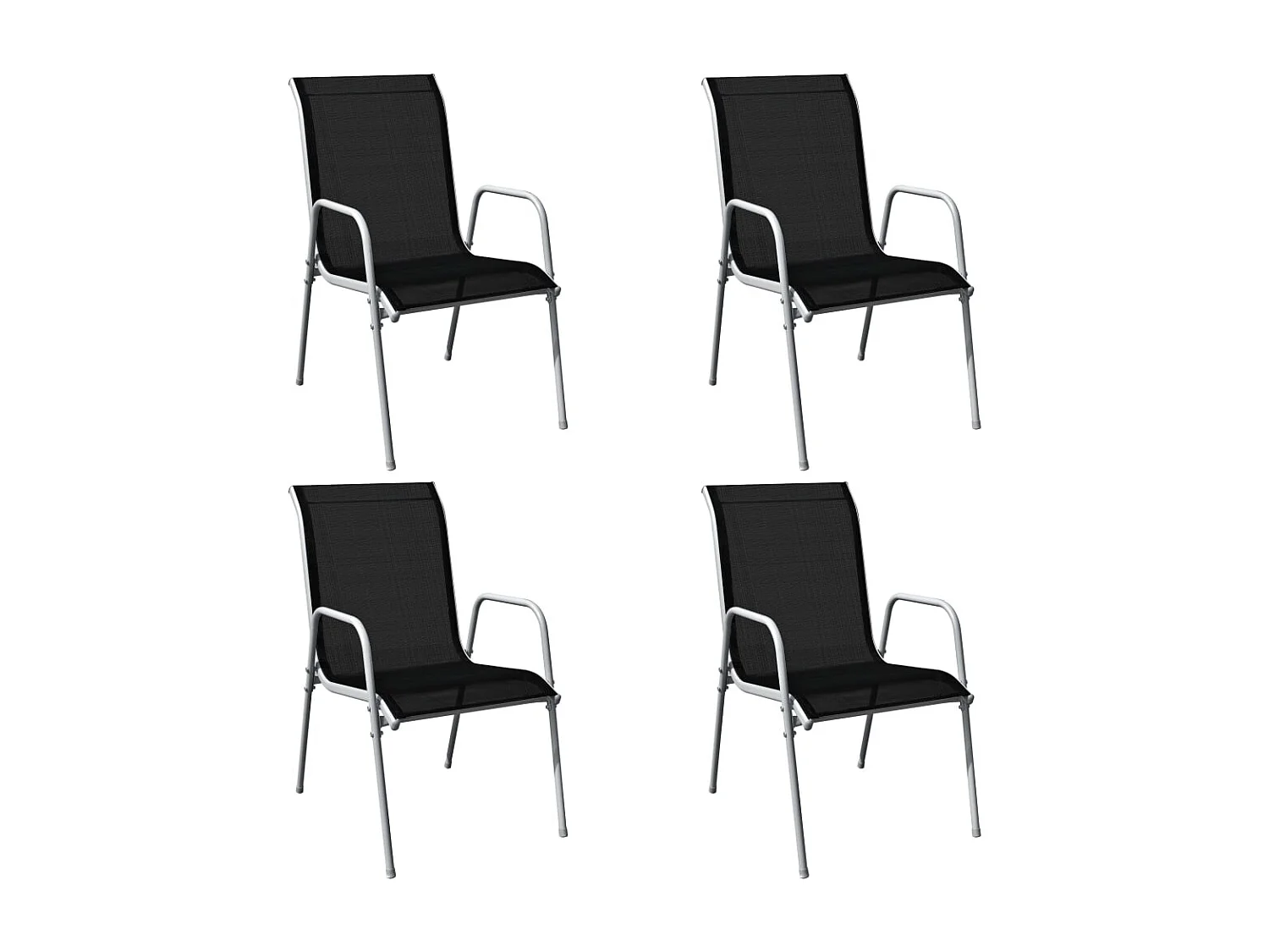 Garden Furniture -  Ensemble à manger d'extérieur 5 pcs Acier Noir