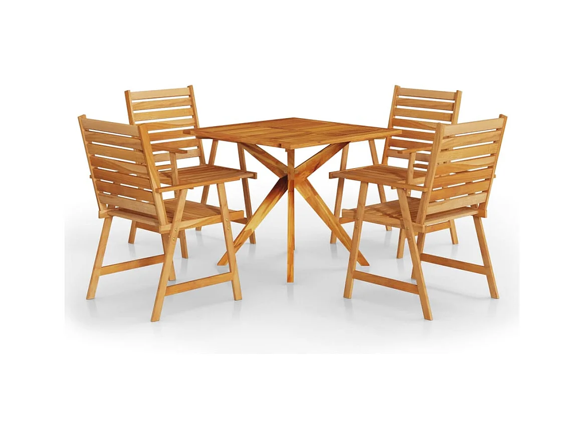 Ballymahon  Juego de comedor de jardín 5 piezas madera maciza de acacia