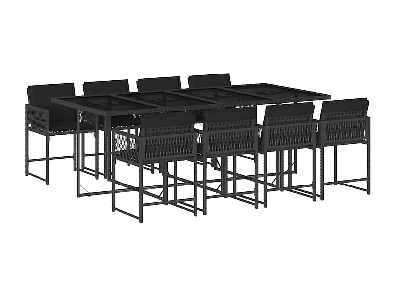 Sharif  9-delige Tuinset poly rattan zwart