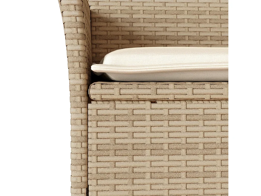 Rantasalmi  Set comedor jardín 5 pzas cojines ratán sintético vidrio beige