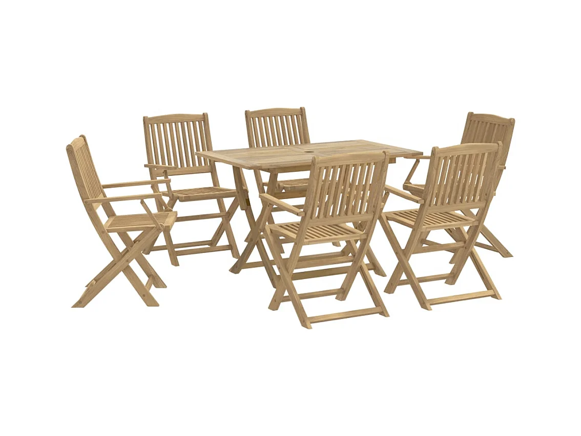Andreas  Juego de comedor para jardín 7 piezas madera maciza acacia