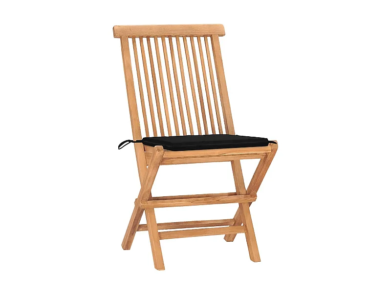 Tigard  Ensemble à manger d'extérieur pliable avec coussin 3 pcs Teck