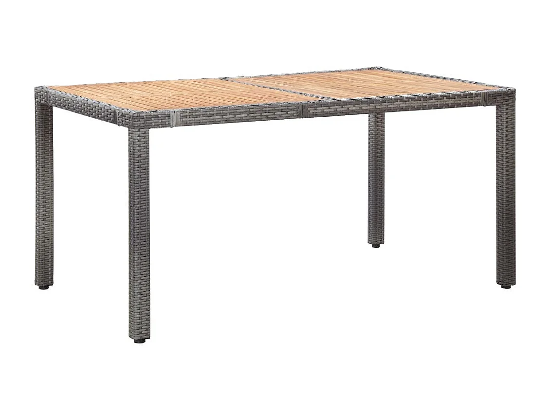 Prolenta Premium -  Ensemble à manger de jardin 7 pcs coussins Résine tressée Gris