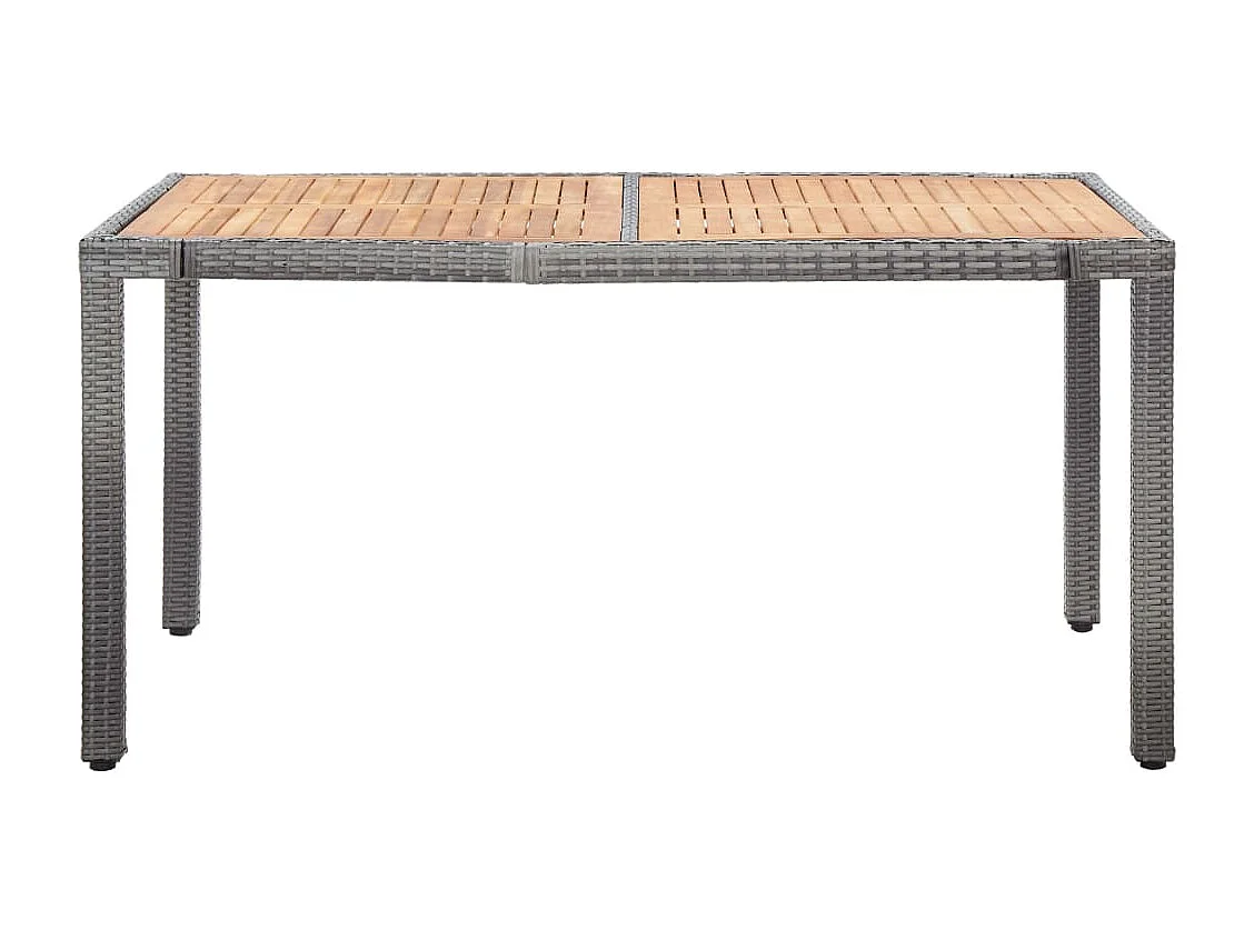 Prolenta Premium -  Ensemble à manger de jardin 7 pcs coussins Résine tressée Gris