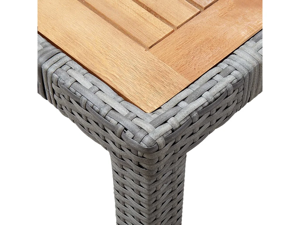 Prolenta Premium -  Ensemble à manger de jardin 7 pcs coussins Résine tressée Gris